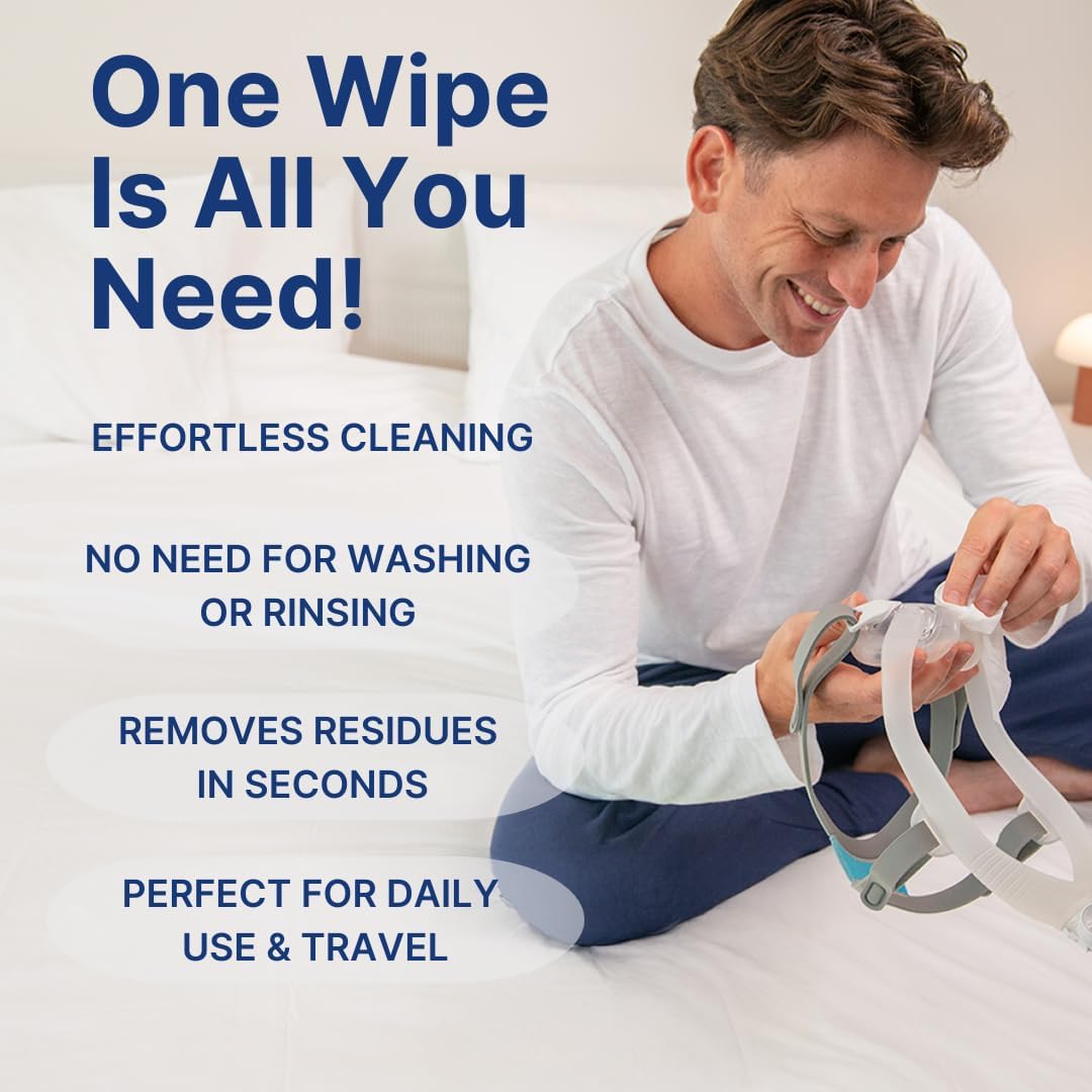 CPAP Mask Wipes by Snugell - Unscented (1 Canister, 110 Count)