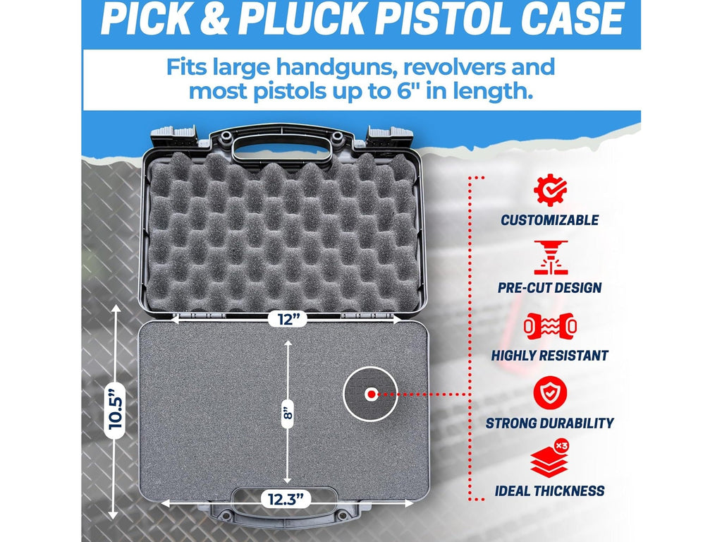 TSA Approved Red Gun Case Locks (2-Pack) & Black Pistol Case